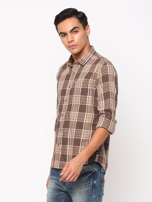 Brown Checkerd Shirt