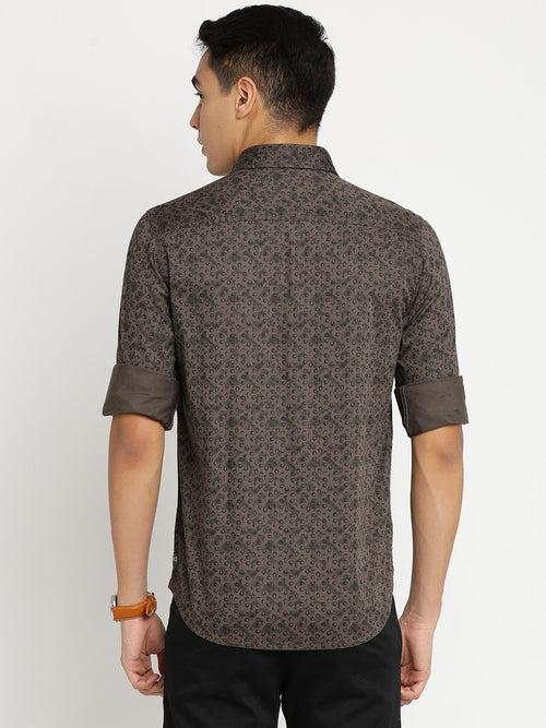 DK Brown Printed Shirt