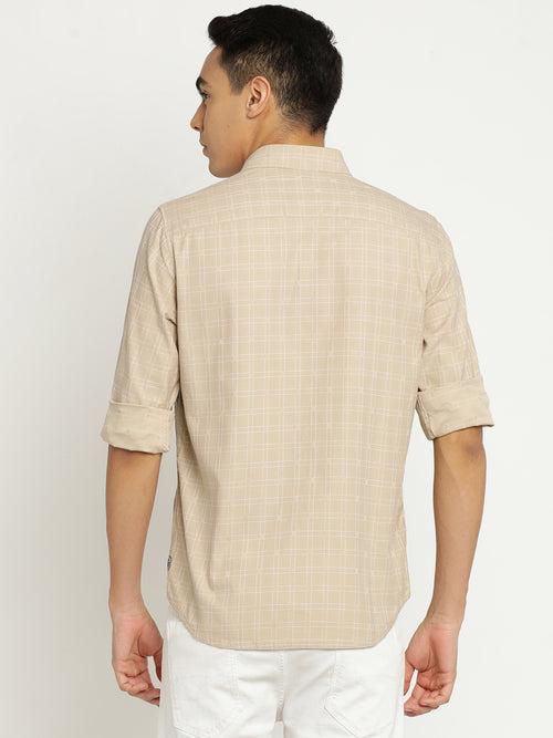 Light Brown Checkerd Shirt