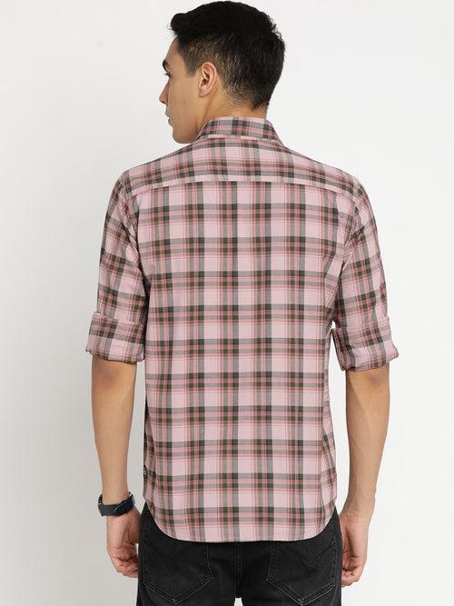 Peach Checkerd Shirt