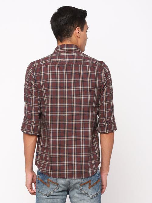 Brown Checkerd Shirt