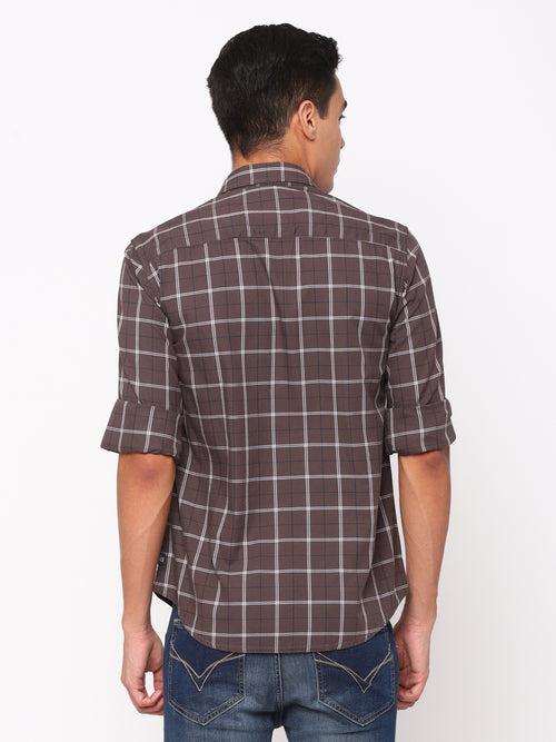 Brown Checkerd Shirt