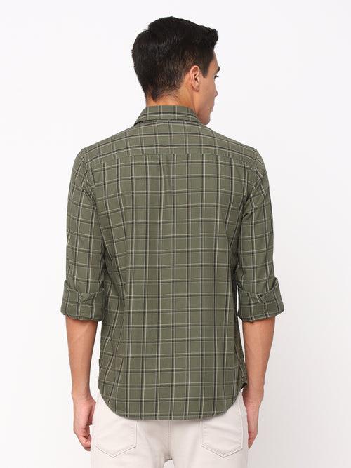 Dark Green Checkerd Shirt