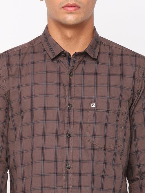 Light Brown Checkerd Shirt