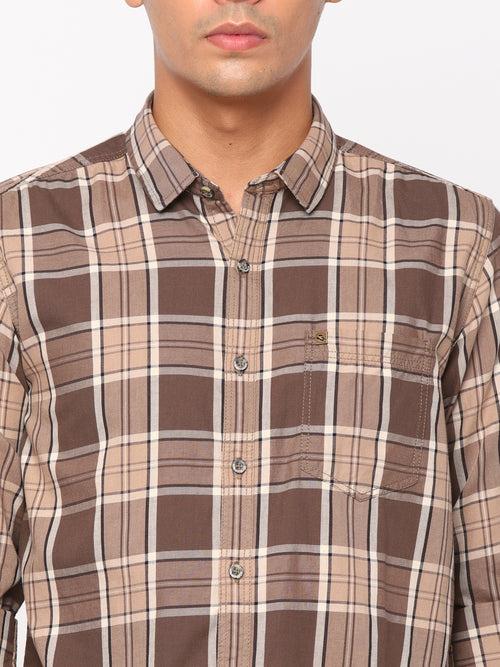 Brown Checkerd Shirt