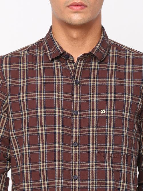 Brown Checkerd Shirt