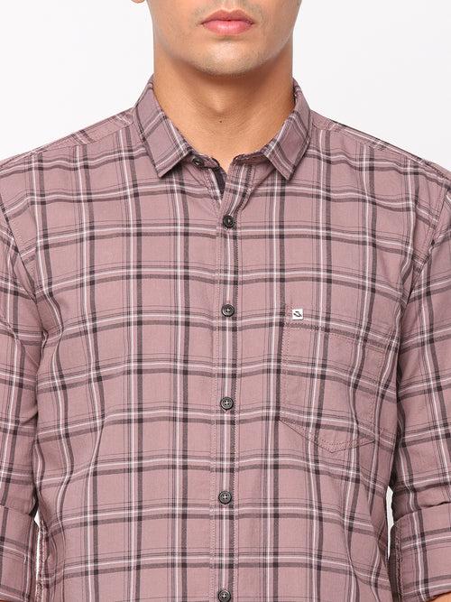 Light Brown Checkerd Shirt