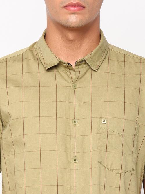 Olive Checkerd Shirt