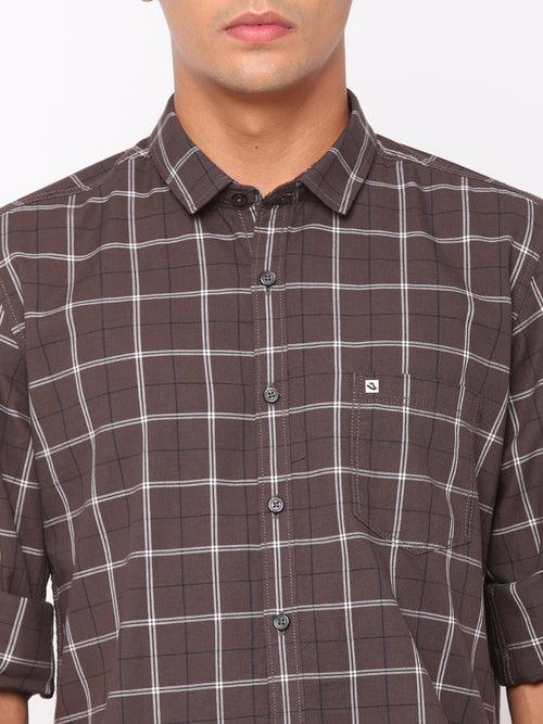 Brown Checkerd Shirt