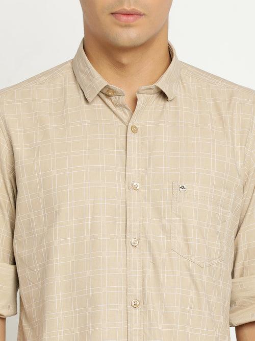 Light Brown Checkerd Shirt