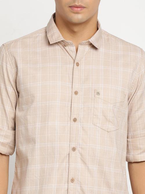 Light Brown Checkerd Shirt