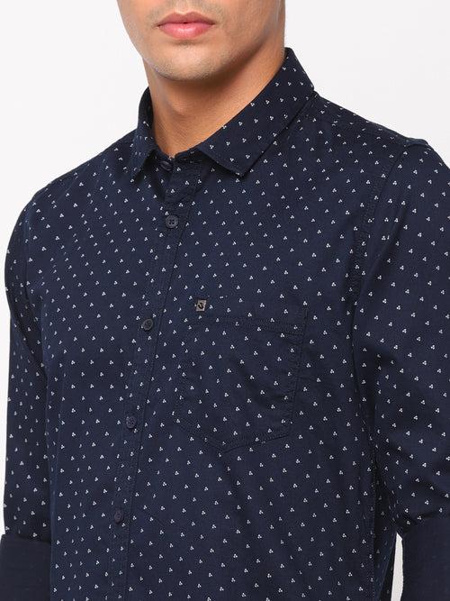 Navy Printed Shirt