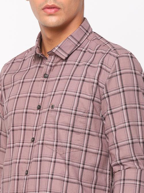 Light Brown Checkerd Shirt