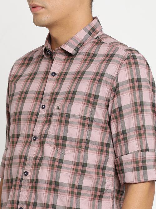 Peach Checkerd Shirt