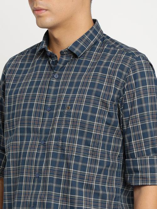 Dark Blue Checkerd Shirt