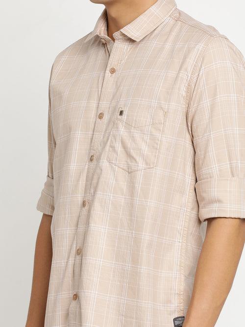 Light Brown Checkerd Shirt