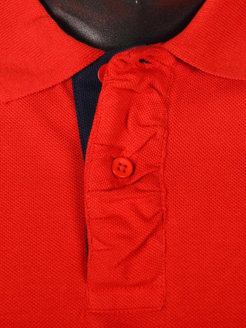 Slim Fit Red Polo T-Shirt in pique fabric