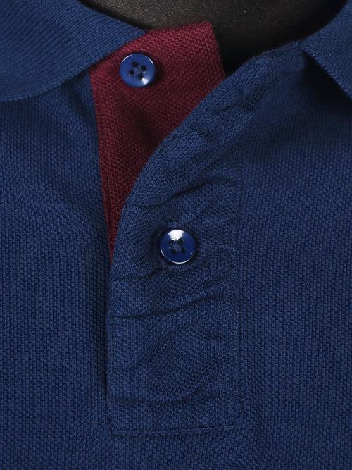 Slim Fit Navy Blue Polo T-Shirt in pique fabric