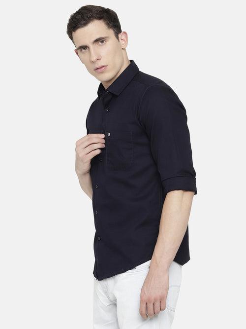 Navy Blue Linen Shirt