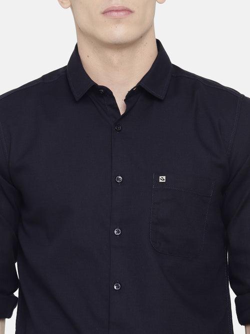 Navy Blue Linen Shirt