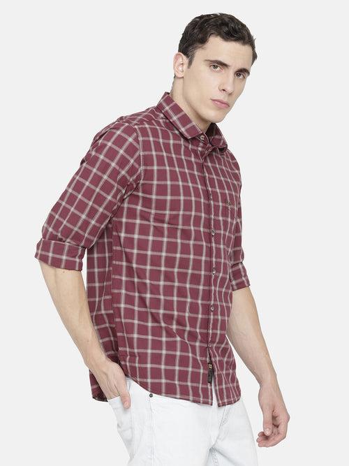 Maroon Checkered Shirt