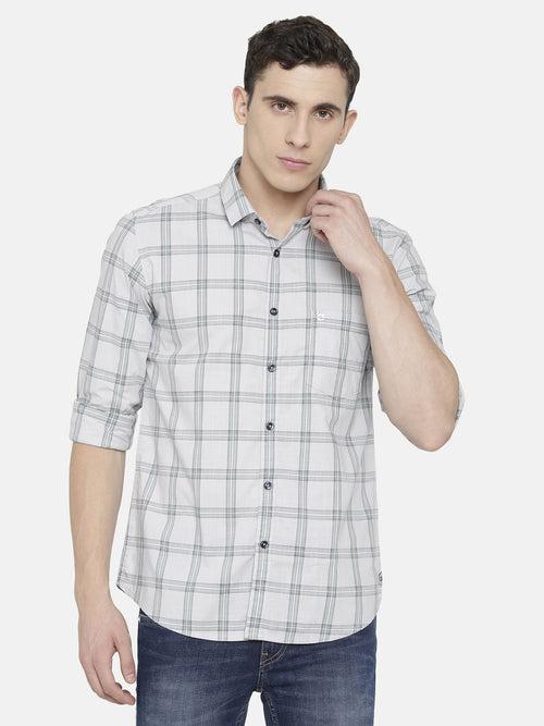 White and Grey Checkered Shirt