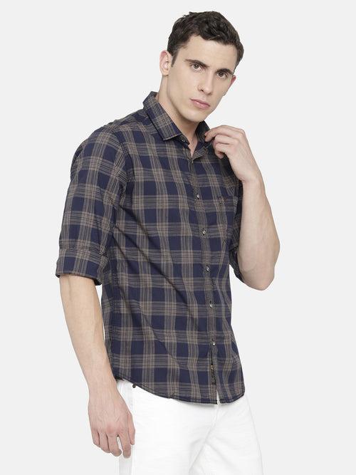 Navy Checkered Shirt