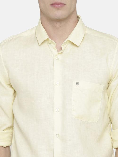 Lime Yellow Pure Linen Shirt