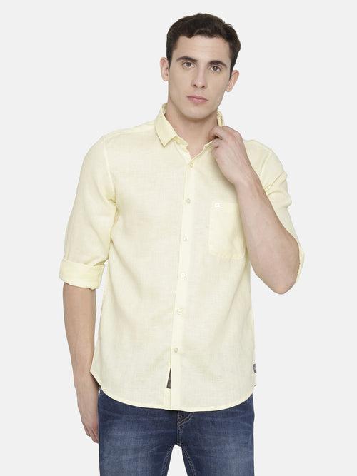 Lime Yellow Pure Linen Shirt