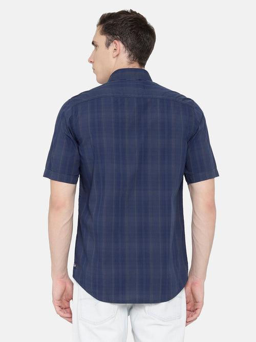 Navy Checkered Shirt