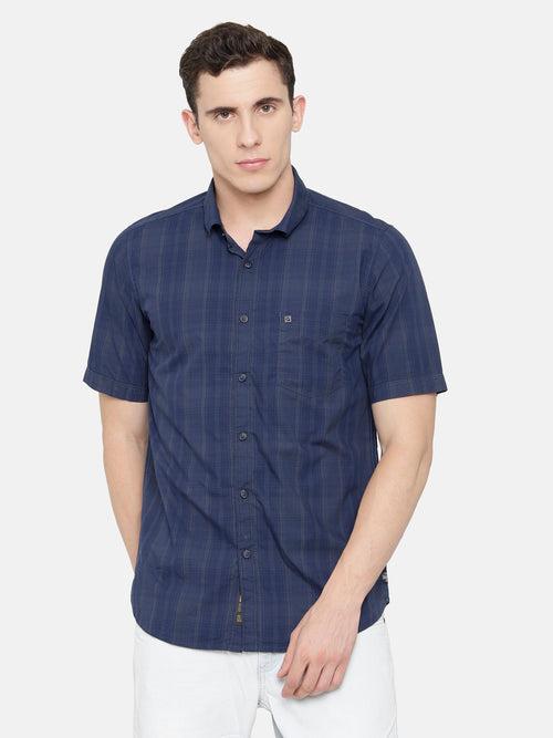 Navy Checkered Shirt