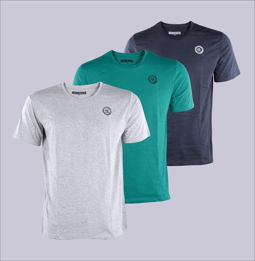 PACK OF 3 T SHIRTS -Grey ,Aqua, Navy