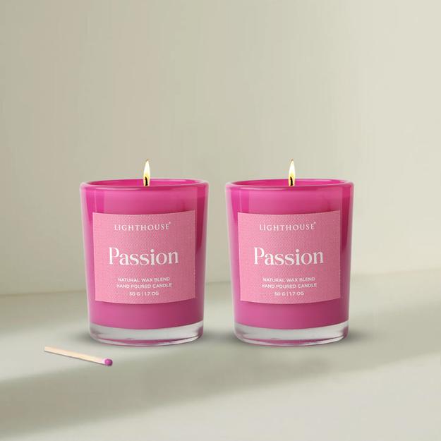 Wellness Scented Glass Candles Pack of 2 - Passion