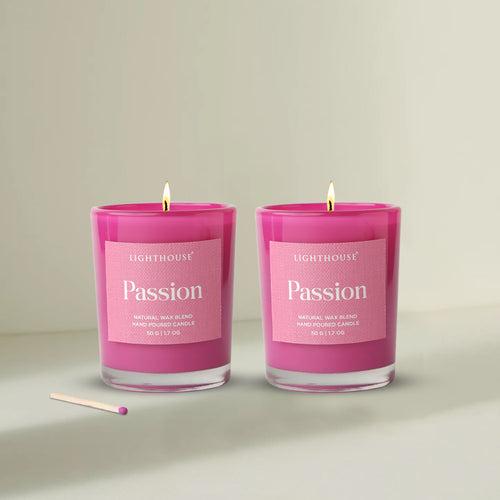 Wellness Scented Glass Candles Pack of 2 - Passion