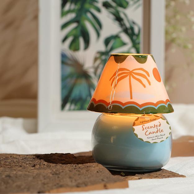 Boho Glass Lamp Scented Candle - Tropical Island