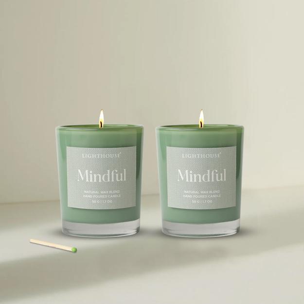 Wellness Scented Glass Candles Pack of 2 - Mindful