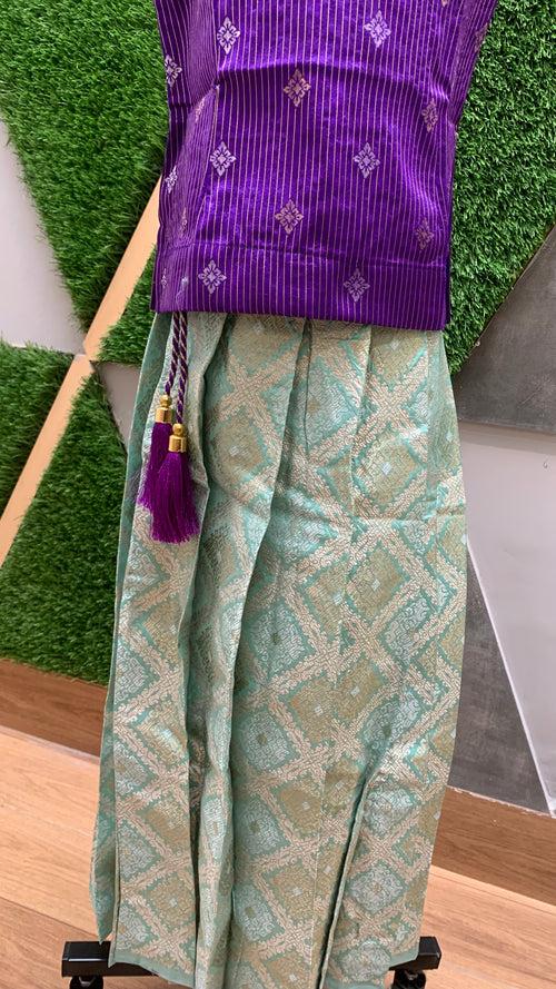 Pastel Green Banarasi Dress