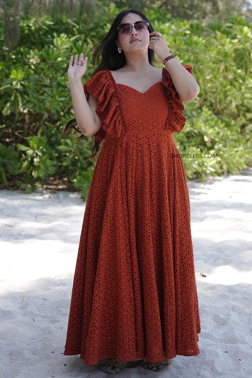 Rustic Ember Maxi Dress