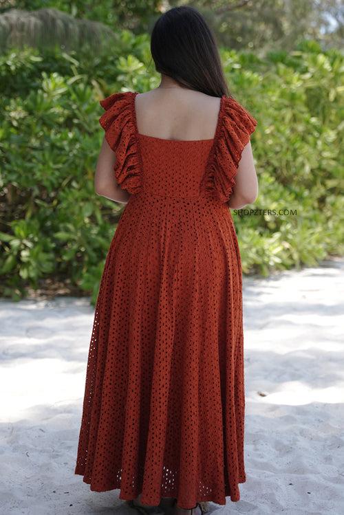 Rustic Ember Maxi Dress