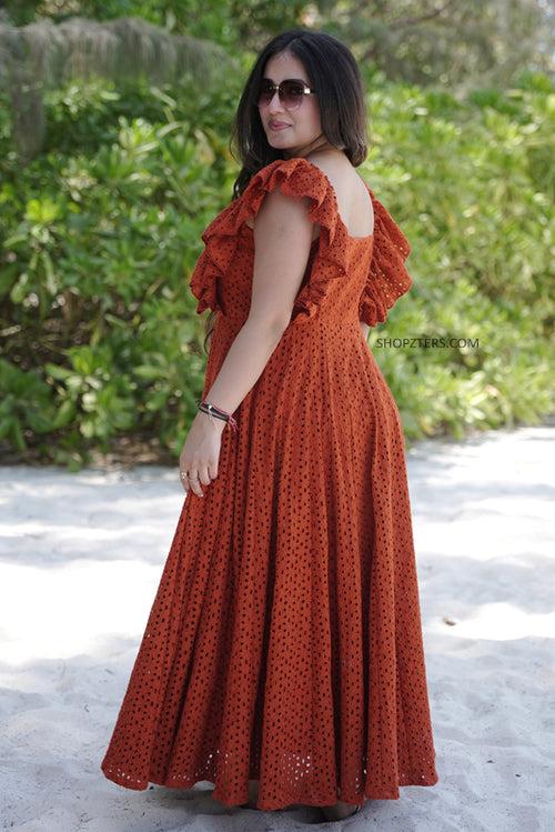 Rustic Ember Maxi Dress