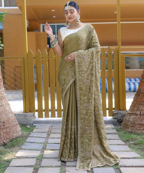 Pure Soft Silk Saree  With Cutwork Border