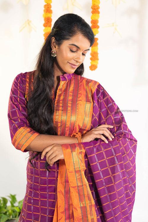 Violet Rudhra Cotton Top & Duppatta Set