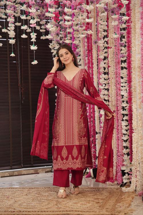 Maroon Elegance Suit Set