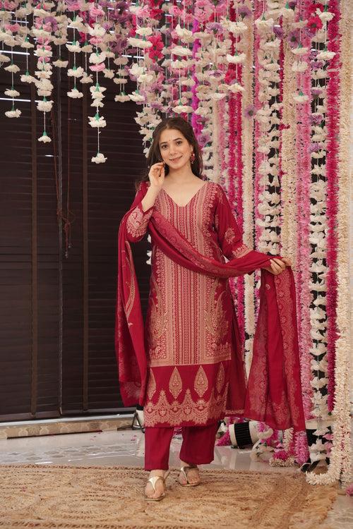 Maroon Elegance Suit Set