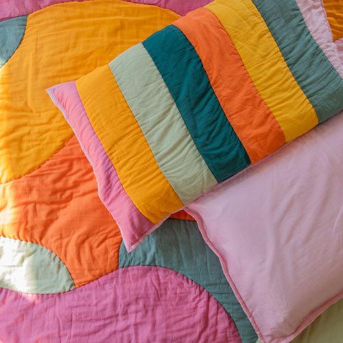 Color Burst Patchwork Handmade Quilt Set