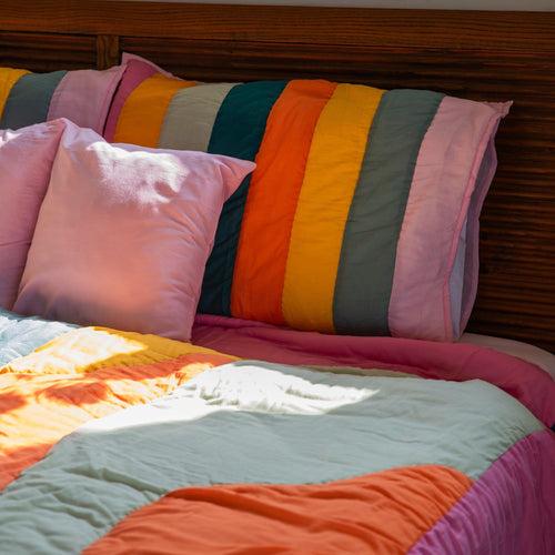 Color Burst Patchwork Handmade Quilt Set