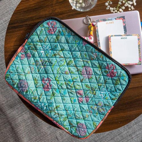 Green Spring Blockprinted Laptop Sleeve