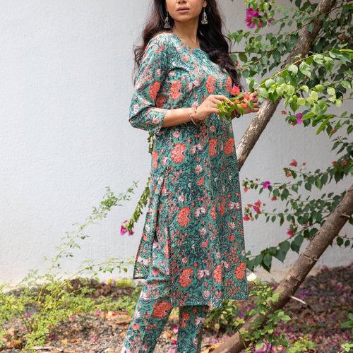 Gulbahaar Pintex Blockprinted Suit Set