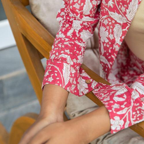 Nisha Pink Jaal Hand Blockprinted Co-ord Set