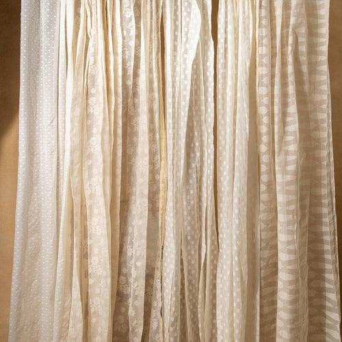 Off-White Polka Banarsi Curtain